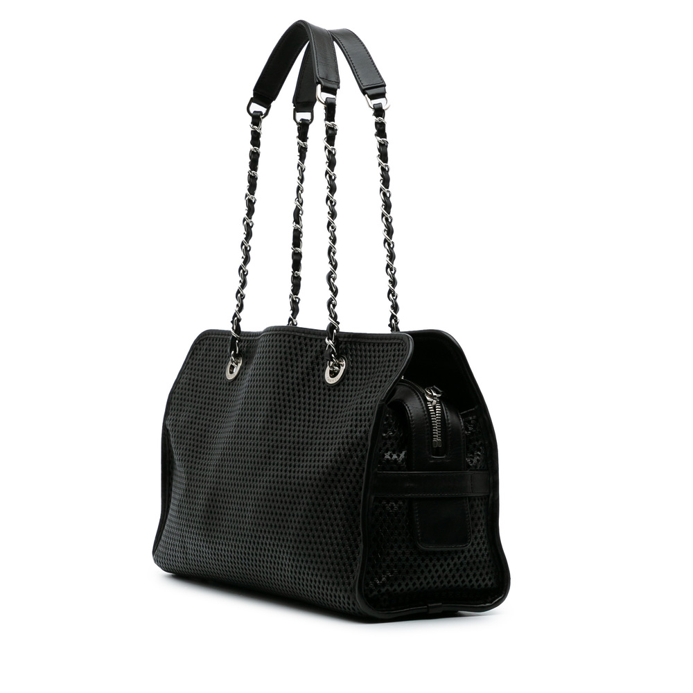 Pre-Loved Chanel Perforated Calfskin Up In The Air East West Tote - Picture 2 of 11